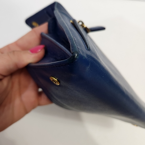 Prada Authentic saffiano leather blue continental wallet and key / card case - Picture 10 of 16